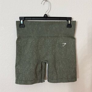 Gymshark Seamless Shorts Olive Green Marl High Waisted Athletic